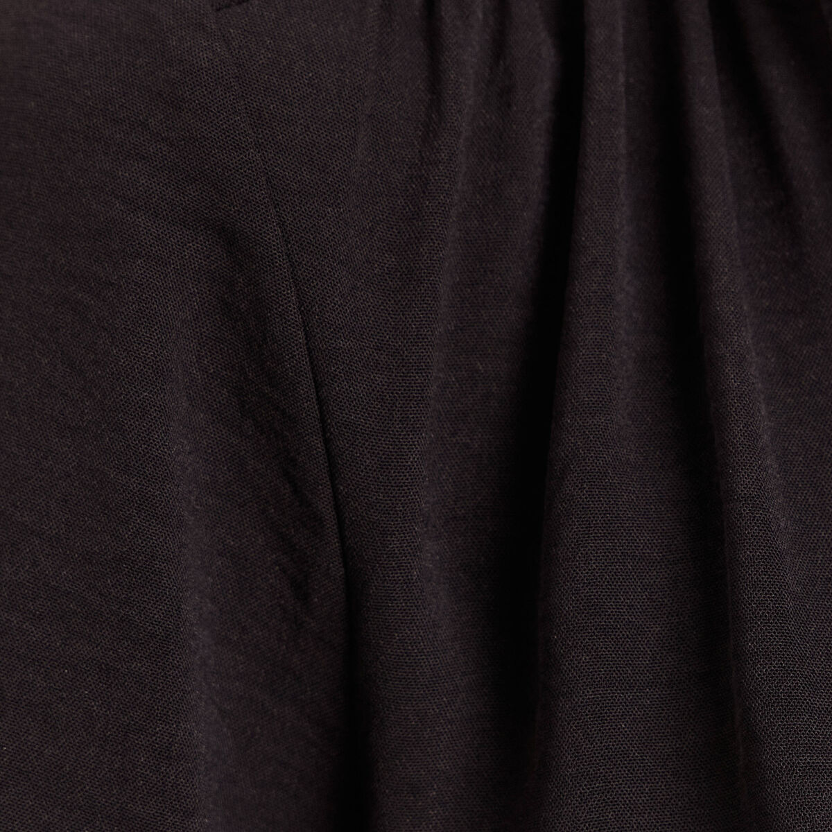 Blouse col v manches longues fluide noir femme