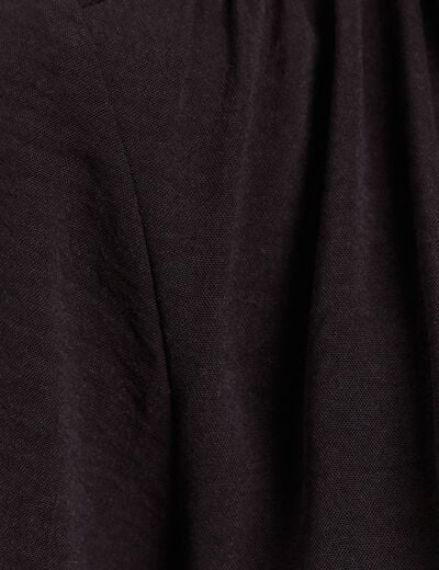 Blouse col v manches longues fluide noir femme