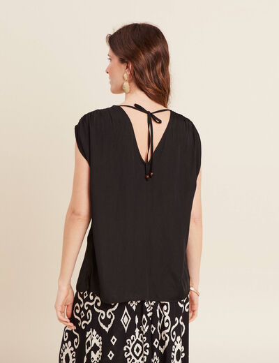 Blouse sans manches noir femme