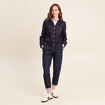 Chemise cintr&eacute;e en jean manches longues denim brut femme