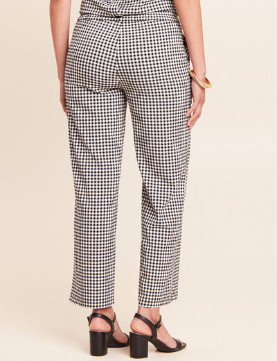Pantalon large 7/8&egrave;me taille standard noir femme
