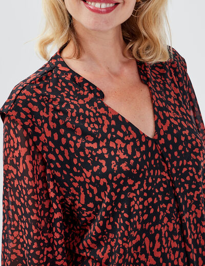 T-shirt manches 3/4 noir femme