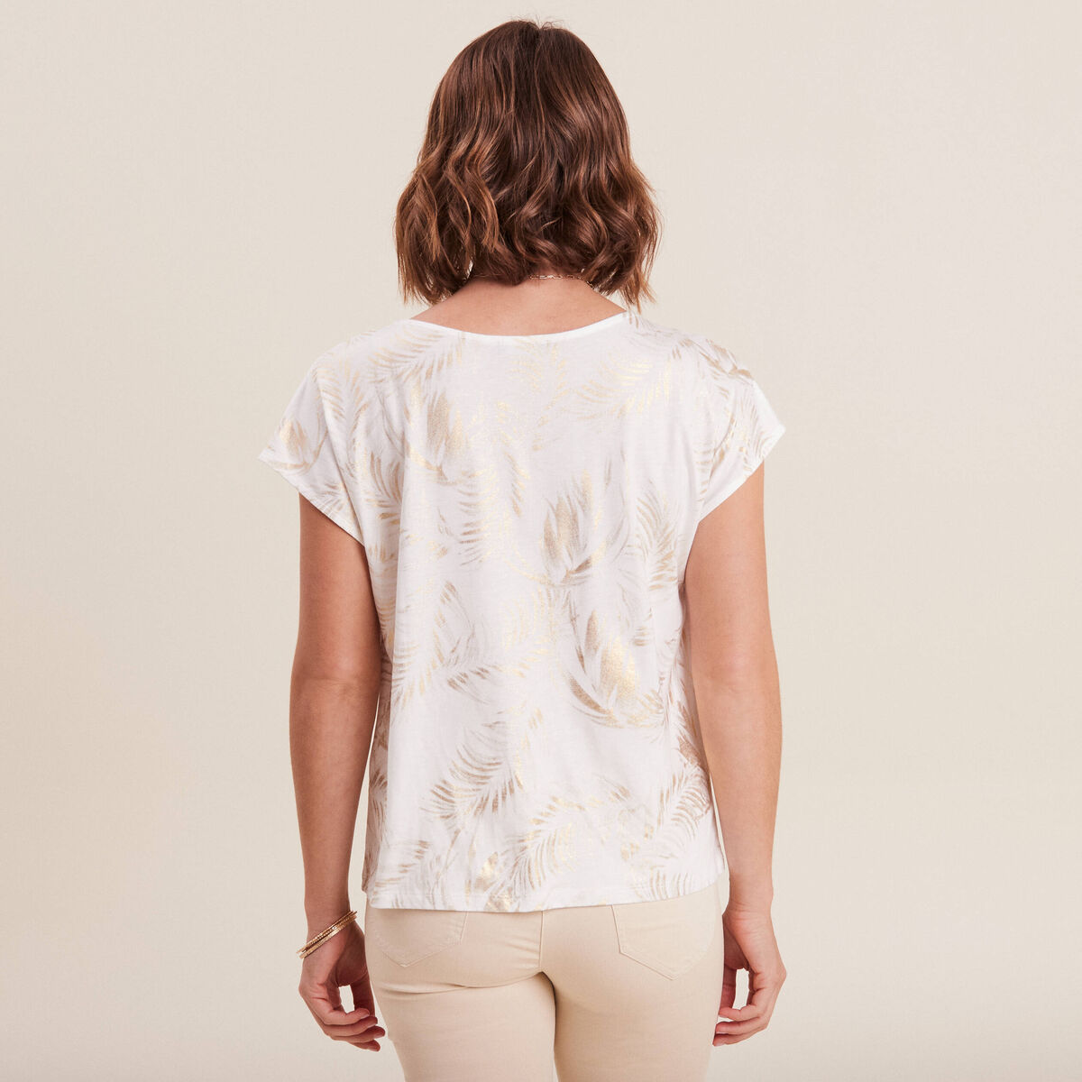 T-shirt manches courtes blanc femme
