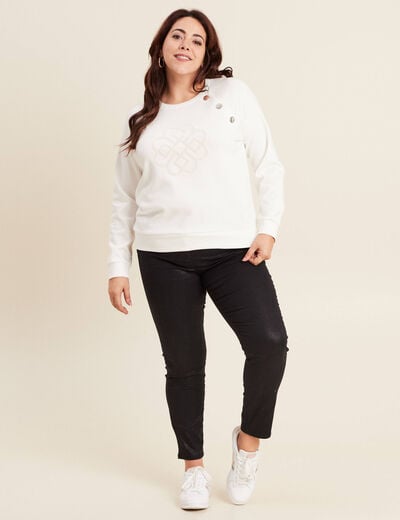 T-shirt manches longues ecru femme
