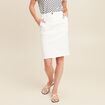Jupe droite longueur genou blanc femme