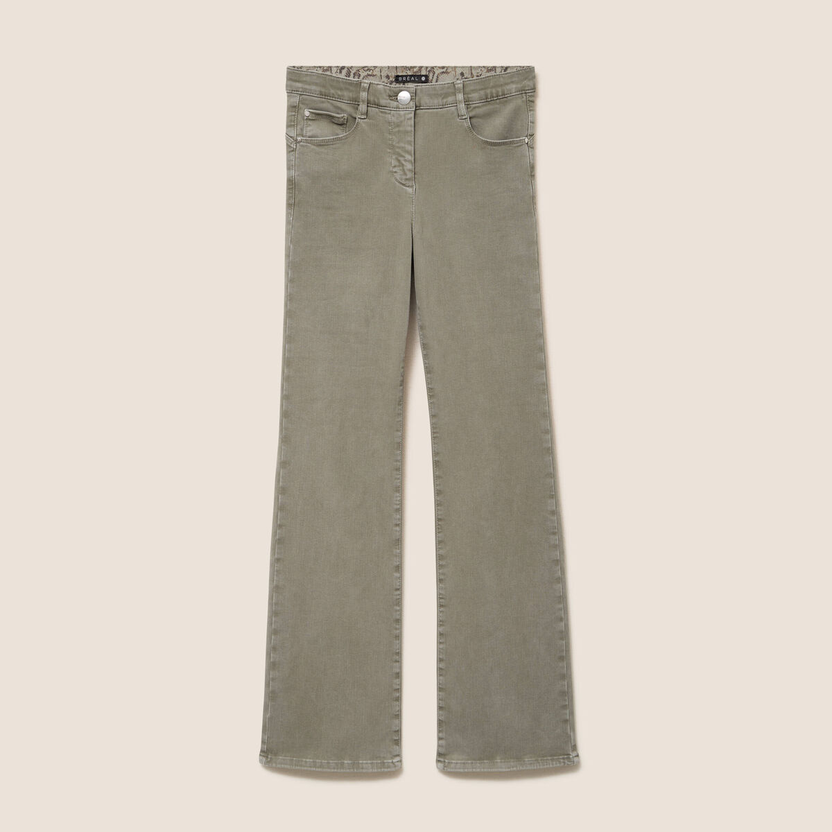 Jean magique L'Unique coupe bootcut vert kaki femme