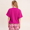 Chemisette effet boule manches courtes violet clair femme