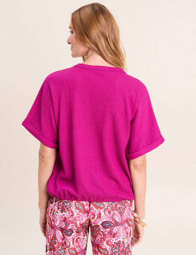 Chemisette effet boule manches courtes violet clair femme