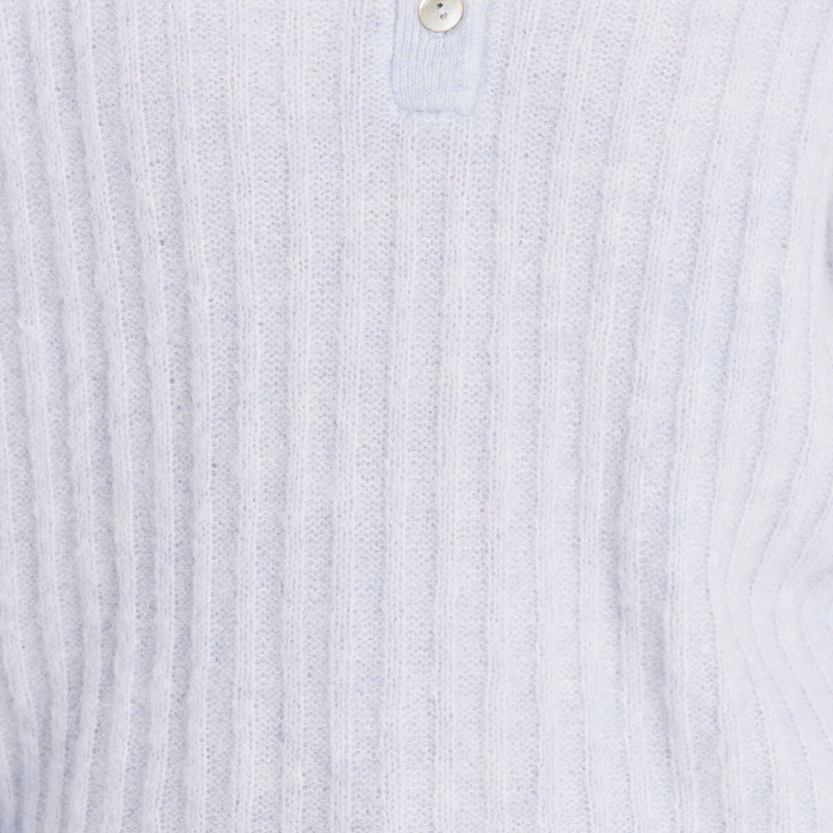 Pull col tunisien denim snow gris femme