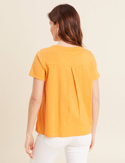 T-shirt manches courtes orange clair femme