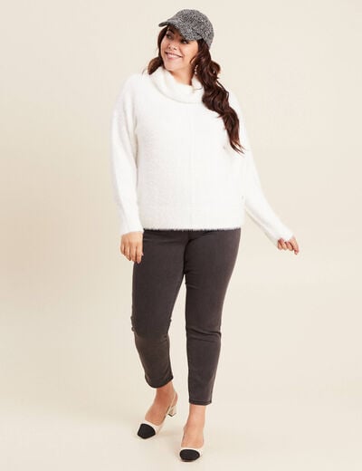 Pull manches longues ecru femme
