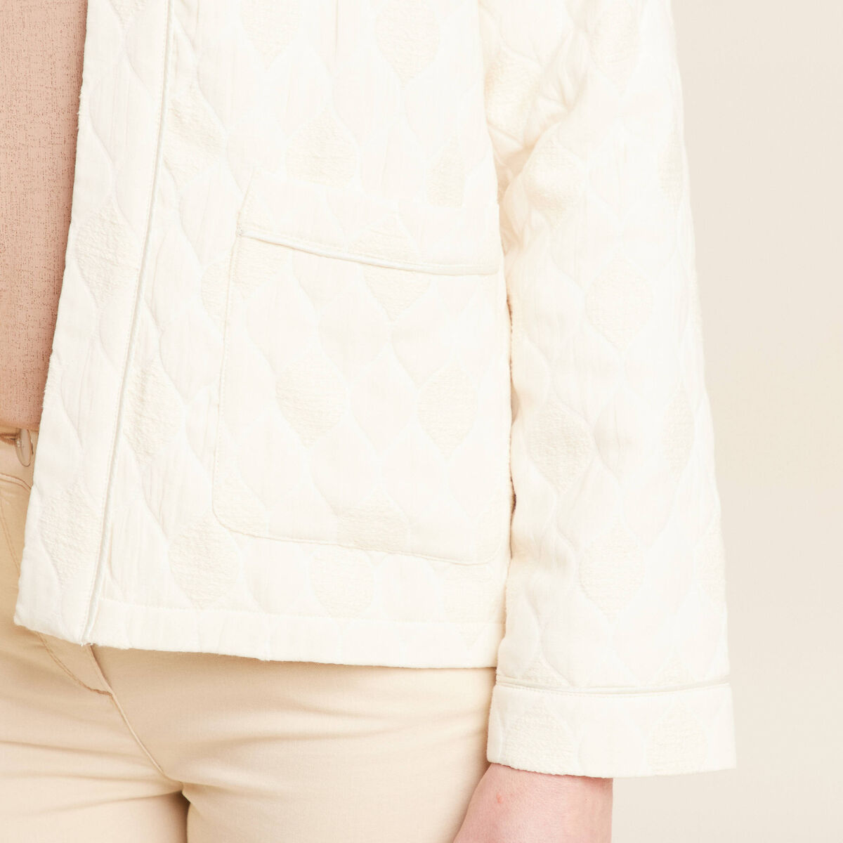 Veste matelassée ecru femme
