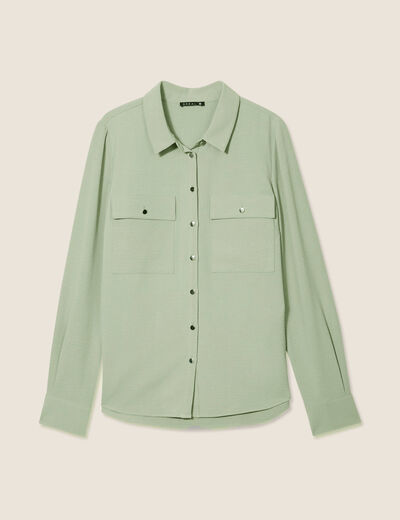 Chemise manches longues vert clair femme