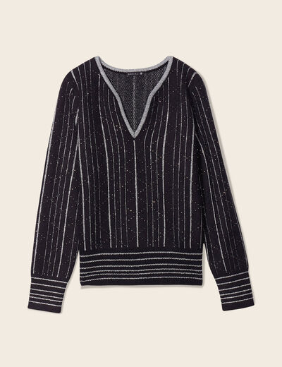 Pull manches longues noir femme