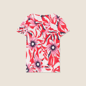 Blouse manches courtes rouge femme