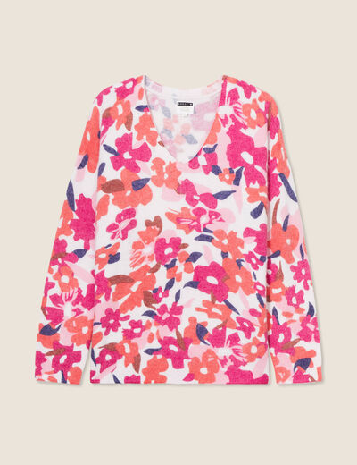 Pull manches longues blanc femme