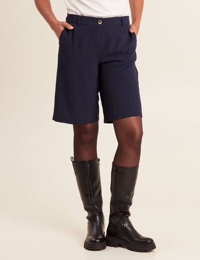 Bermuda ajusté bleu foncé femme