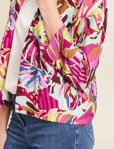 veste courte bas resserré doublée mauve femme