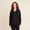Gilet manches longues capuche noir femme