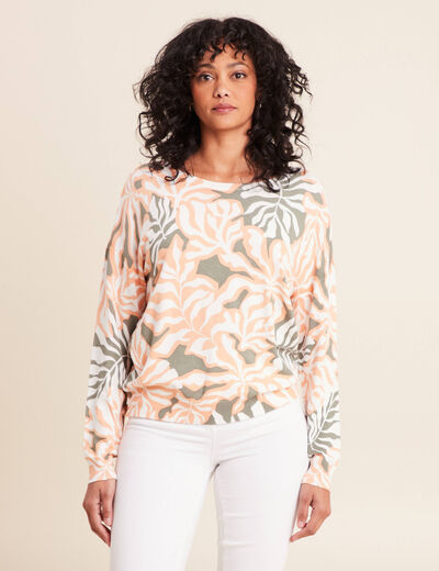 Pull manches longues vert femme