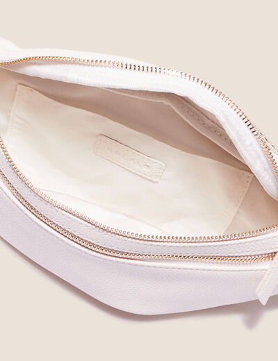 Sac banane zippé ecru femme