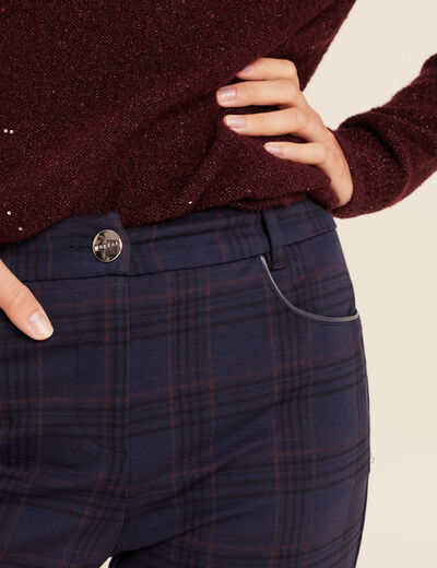 Pantalon droit bleu marine femme