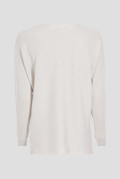 Pull manches longues beige femme