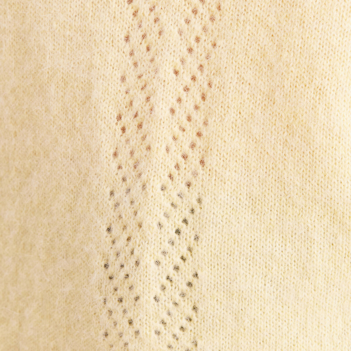 Pull confectionn&eacute; en France jaune pastel femme