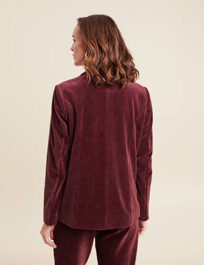 Veste tailleur velours bordeaux femme