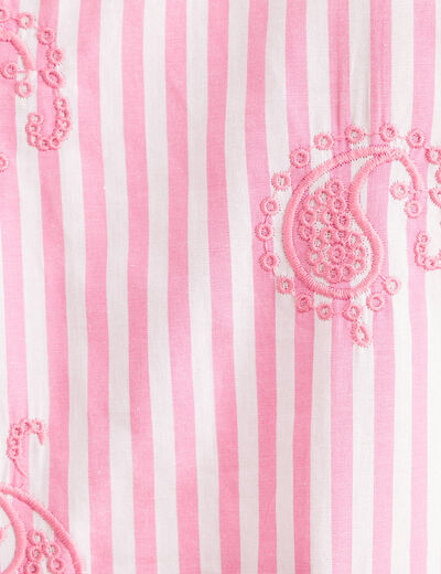 Chemise manches longues fluide rose femme