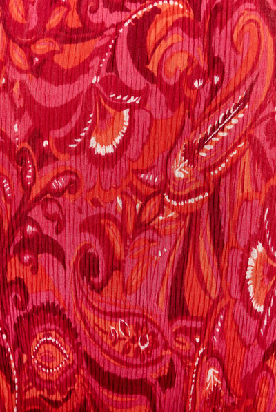 Robe longue évasée plissée rose femme