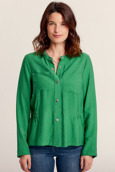 Veste cintrée élastiquée vert menthe femme