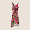 Robe longue portefeuille rose fushia femme