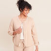 Veste bas resserr&eacute; aspect lin sable femme