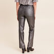 Pantalon enduit coupe large couleur argent femme