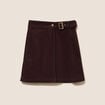 Jupe en velours marron fonc&eacute; femme