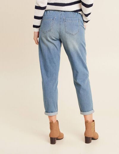 Jean paperbag 7/8ème denim double stone femme