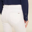 Pantalon droit taille haute 7/8ème blanc femme