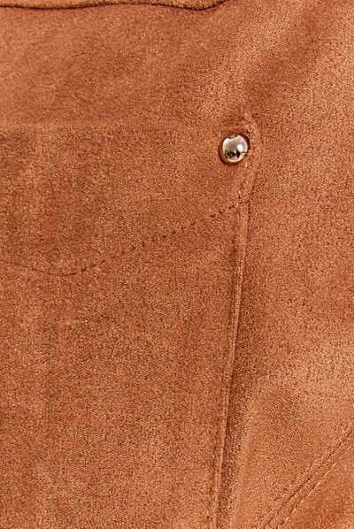 Veste droite suédine beige femme