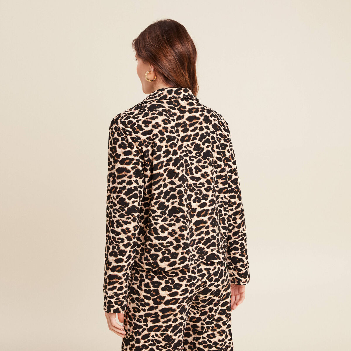 Veste droite boutonnée creme femme