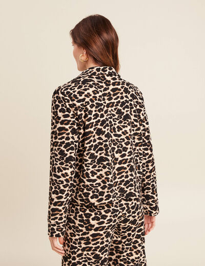 Veste droite boutonnée creme femme