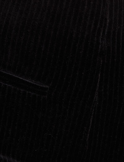 Pantalon large taille haute velours noir femme