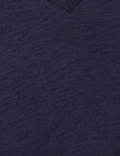 T-shirt maille légère manches courtes noir femme