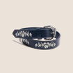 Ceinture large avec broderie bleu foncé femme