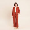 Pull col chemise manches courtes ecru femme
