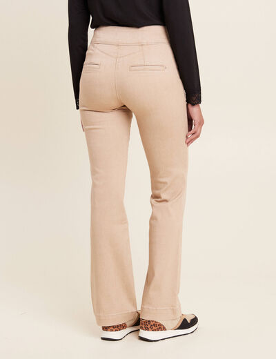 Jean bootcut taille haute sable femme