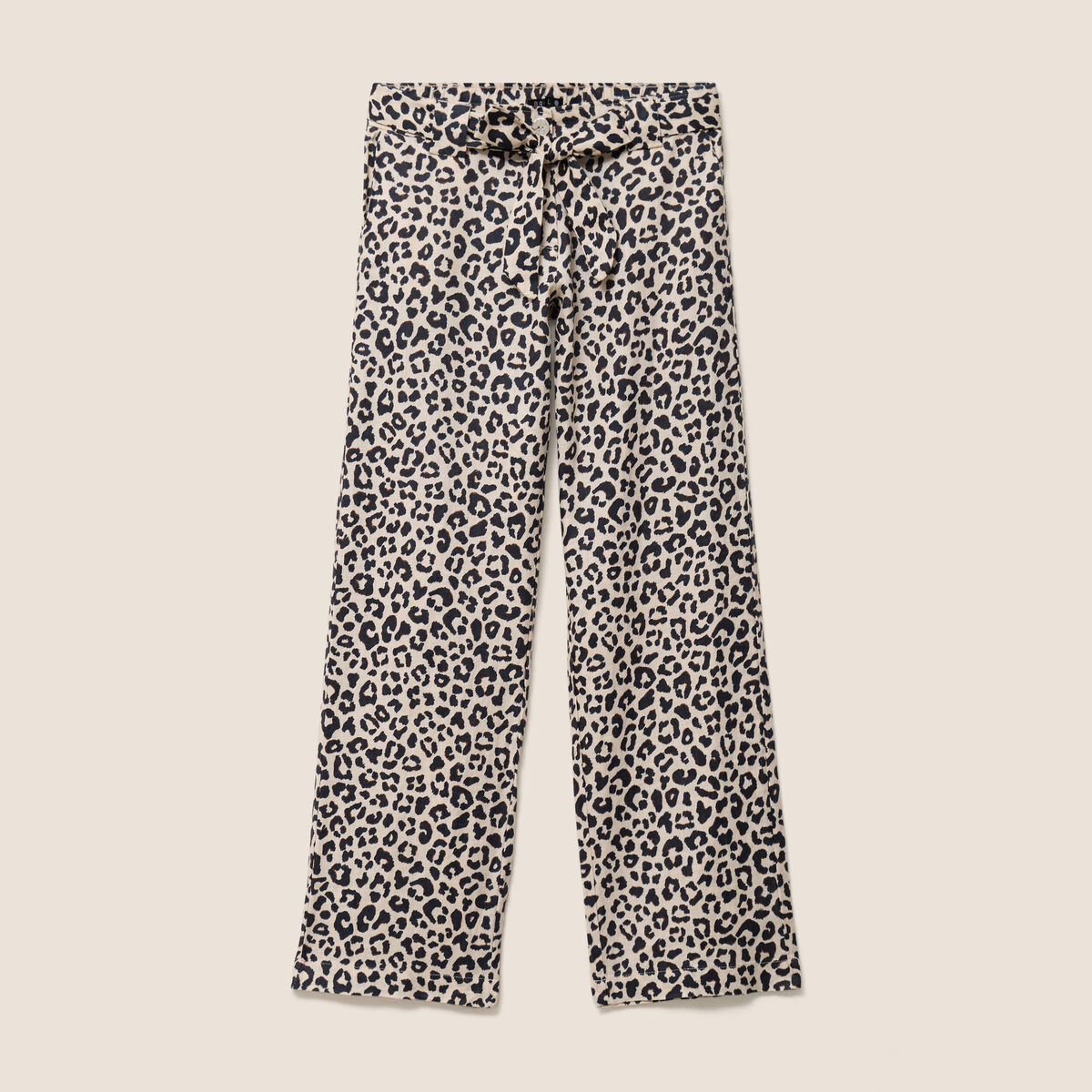 Pantalon large taille standard sable femme
