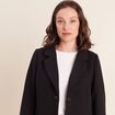 Manteau ajust&eacute; capuche amovible noir femme
