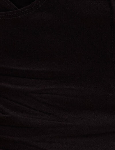 Short droit en jean noir femme