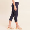Pantacourt magique Le L&eacute;ger coupe droite bleu marine femme